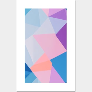 Abstract Geometric Pattern, bluish color scheme Posters and Art